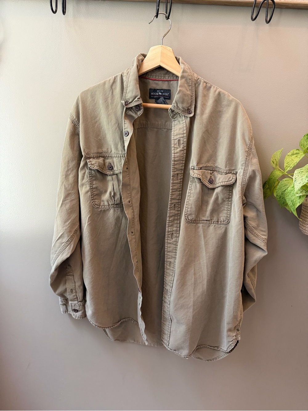 Moose Creek Vintage Men's Beige Utility Shirt